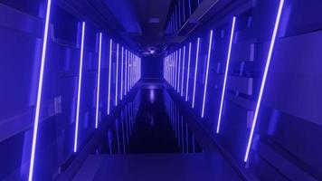 3d rendering abstract purple neon hallway corridor photo