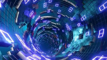 3D rendering of futuristic sci-fi or neon tunnel photo