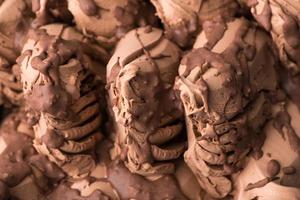 closeup of appetizing ice cream, macro photography photo