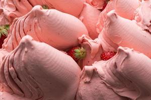 closeup of appetizing ice cream, macro photography photo