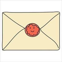Valentine card with sealing wax seal. EPS 10. vector