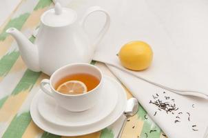 tea saucer cup and napkin photo