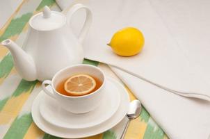 tea saucer cup and napkin photo