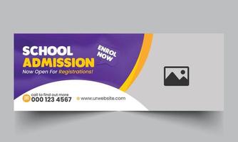 School education admission social media cover vector