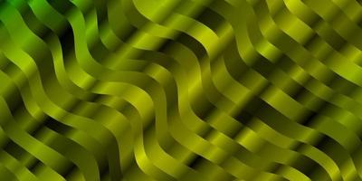 Light Green, Yellow vector background with bent lines.