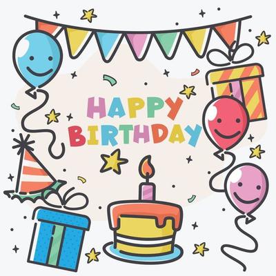 Happy Birthday Card Vector Art, Icons, and Graphics for Free Download