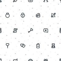 Repeatable pattern of small Love related icons with random dots vector