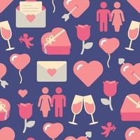 Pastel colored Valentine's day and wedding seamless pattern. vector