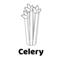 Vector illustration. Game for children. Vegetable. Coloring page Celery