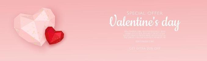 Valentine s day sale background with heart. Universal vector background for poster, banners, flyers, card.