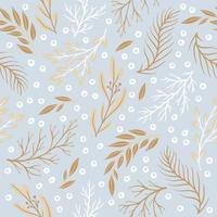 Seamless cute floral vector pattern with plant and flowers. Flower background.