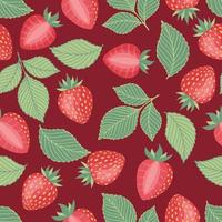 fondo transparente de fresas. patrón de fresa. vector