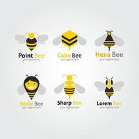 Bee Logo Design Template. Vector illustration with flat style