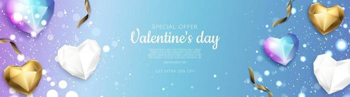Valentine s day sale background with heart. Universal vector background for poster, banners, flyers, card.