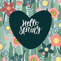 Vector abstract spring background with copy space for text. Templates for event invitations, greeting cards. Flower designs in flat style.