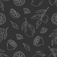 seamless pattern of lemon with hand draw style vector