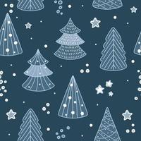 Seamless christmas tree pattern for greeting cards, wrapping papers. Seamless winter pattern. vector