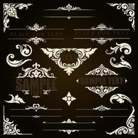 Calligraphic Frame And Corners Thai Art Pattern vector