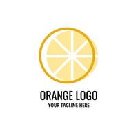 plantilla de logotipo simple naranja fresca. diseño de icono de vector de fruta fresca