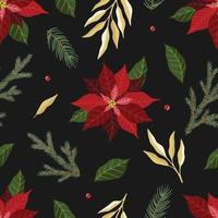 Christmas and New Year seamless pattern, vector xmas background