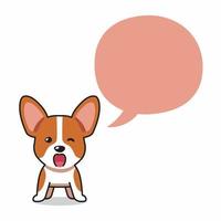 Cartoon character corgi dog with speech bubble vector