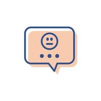 message with sad face icon lineal color. vector simple logo