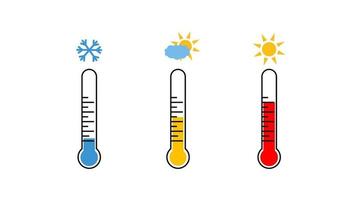 termómetro icono símbolo temperatura fría y caliente vector