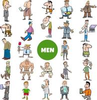 funny cartoon men characters big collection vector