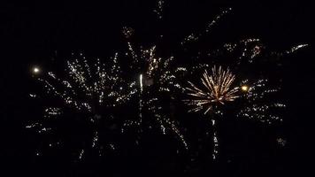 Fireworks in the black Night Sky video
