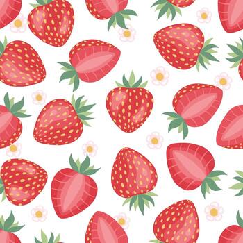Strawberries seamless pattern background. Strawberry pattern. vector