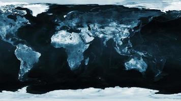 panoramique sur une carte terrestre aplatie - boucle video