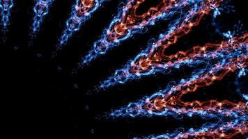 os fios de luz fractal caleidoscópico se fundem e torcem - loop video