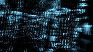 Streaming von Daten, Zahlen und Symbolen in einem blauen Labyrinth - Schleife
