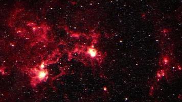 Galaxy exploration through red Dragon Fish Nebula video