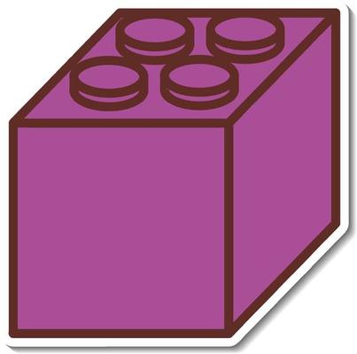 Purple lego block isolated