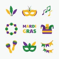 conjunto de plantillas de iconos de mardi gras vector