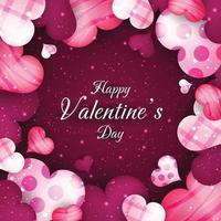 Abstract Happy Valentine's Day Background Template vector