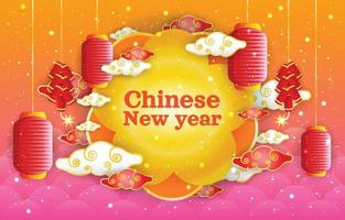 Chinese New Year Background Template vector