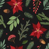 Christmas and New Year seamless pattern, vector xmas background