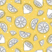 seamless pattern of lemon with hand draw style vector