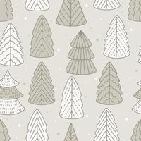 Holiday Seamless Pattern with Christmas tree. Xmas winter background vector