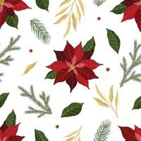 Christmas and New Year seamless pattern, vector xmas background