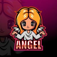 Angel girl esport mascot logo design vector