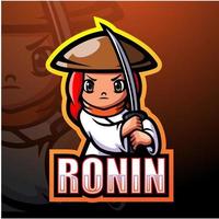 diseño del logotipo de esport de la mascota de ronin vector