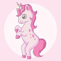 Cute kawaii unicorn pony cartoon vector