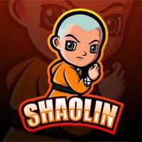 Shaolin mascot esport logo design vector