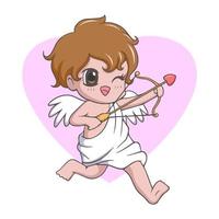 Cute kawaii little boy cupid angel