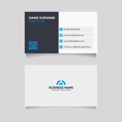 Blue and White Minimal Business Card Template