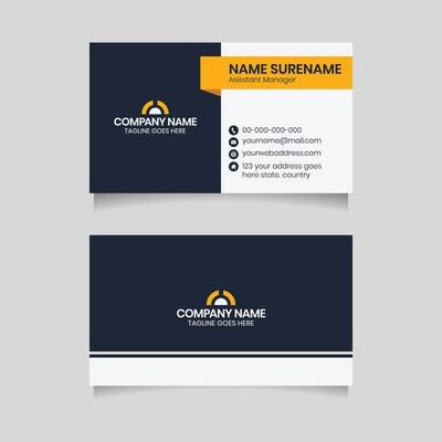 Modern Yellow and White Business Card Template, Professional Visiting Card Design