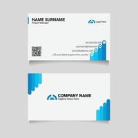 Blue Abstract Business Card Template with Unique Layout vector